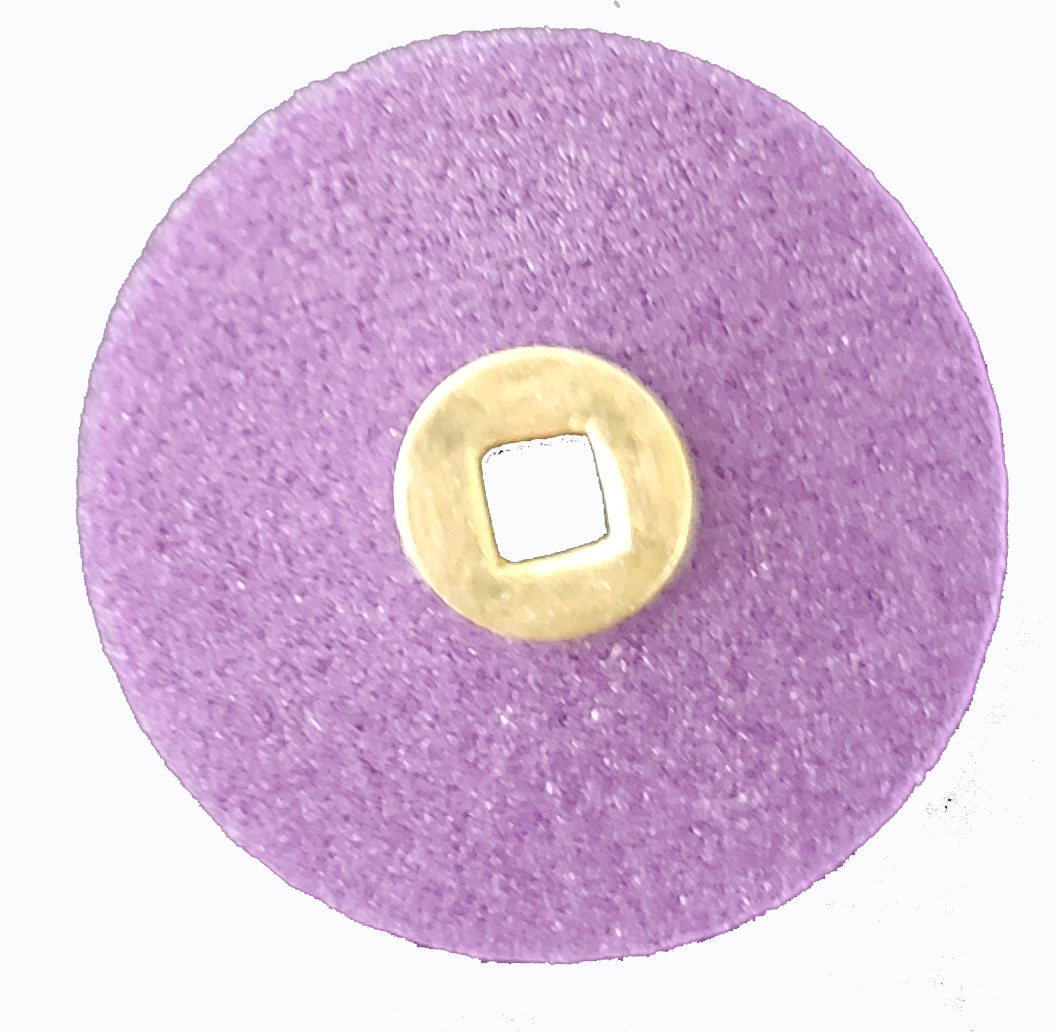 MaxiFinish BRASS CENTER DOUBLE SIDE PLASTIC DISC 7/8\"(21mm) MEDIUM grit box of 100