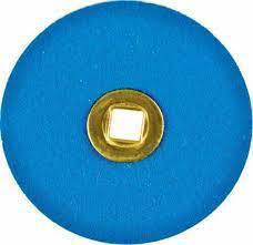 BRASS CENTER BLUE ZIRCONIA DISC 7/8\"(21mm) fine grit box of 100