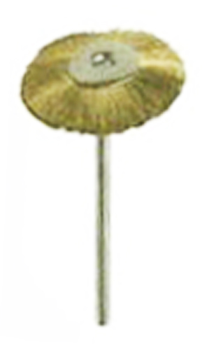 STRAIGHT WIRE BRASS BRUSH, MOUNTED on a 3/32\" (2.3mm) mandrel