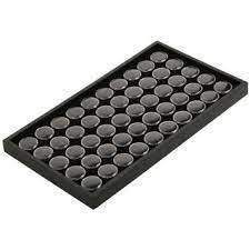 GEM JARS (50) WITH 1\" STACKABLE TRAY black foam