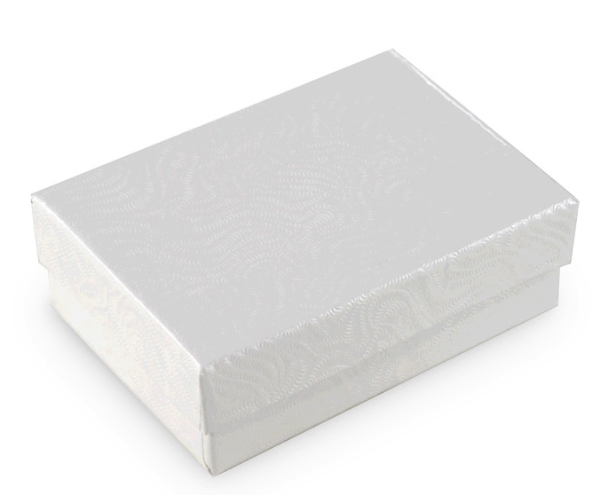 COTTON FILLED BOXES WHITE, 5.25\"x4.75\"x.87\" #53