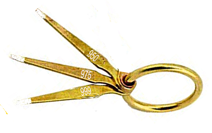 SILVER TEST NEEDLE, 5 PRONG SET 999, 975, 950, 925, 900