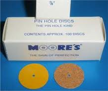 MOORE PIN HOLE DISKS 7/8\" coarse, box of 100