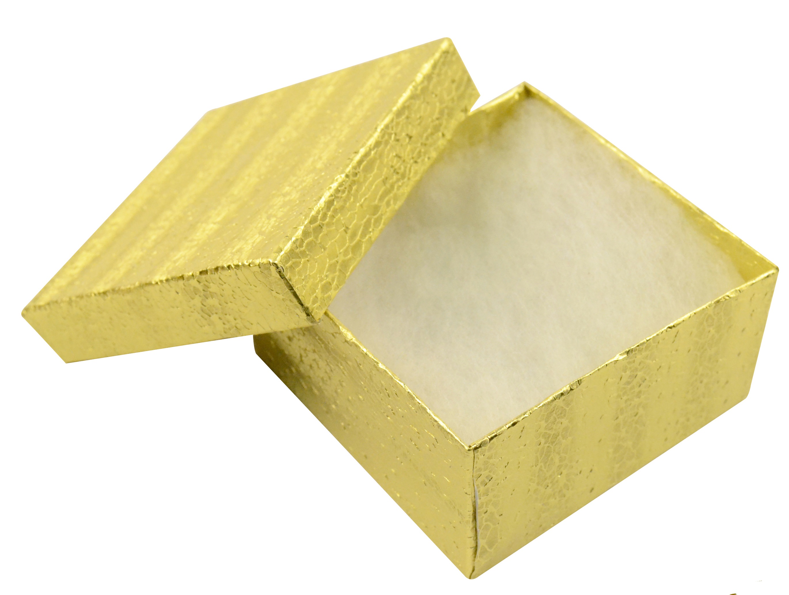 COTTON FILLED BOXES GOLD, 3\"X3\"X1.06\" #33