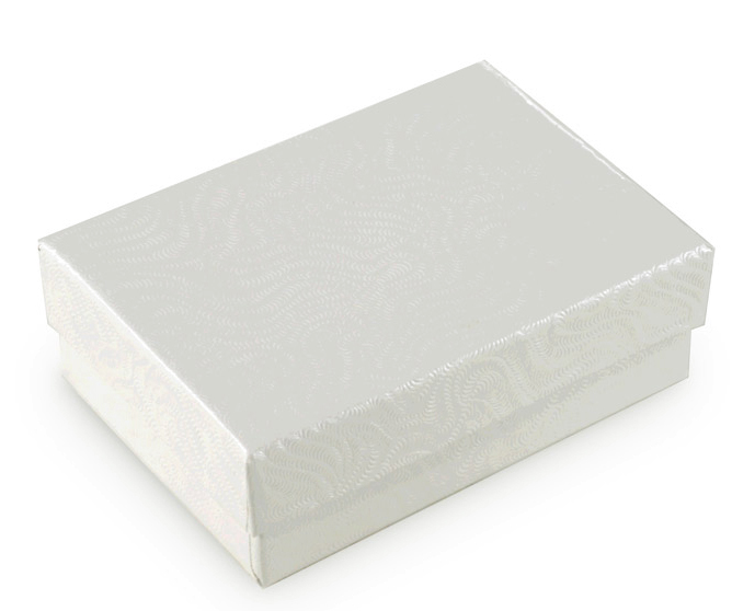 COTTON FILLED BOXES WHITE;Measures 1 7/8\" x 1 1/4\" x 5/8\"H. Unit:100 pcs.