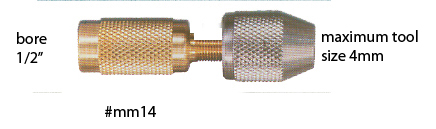 MINI MANDREL with screw 2.34mm shank - Click Image to Close