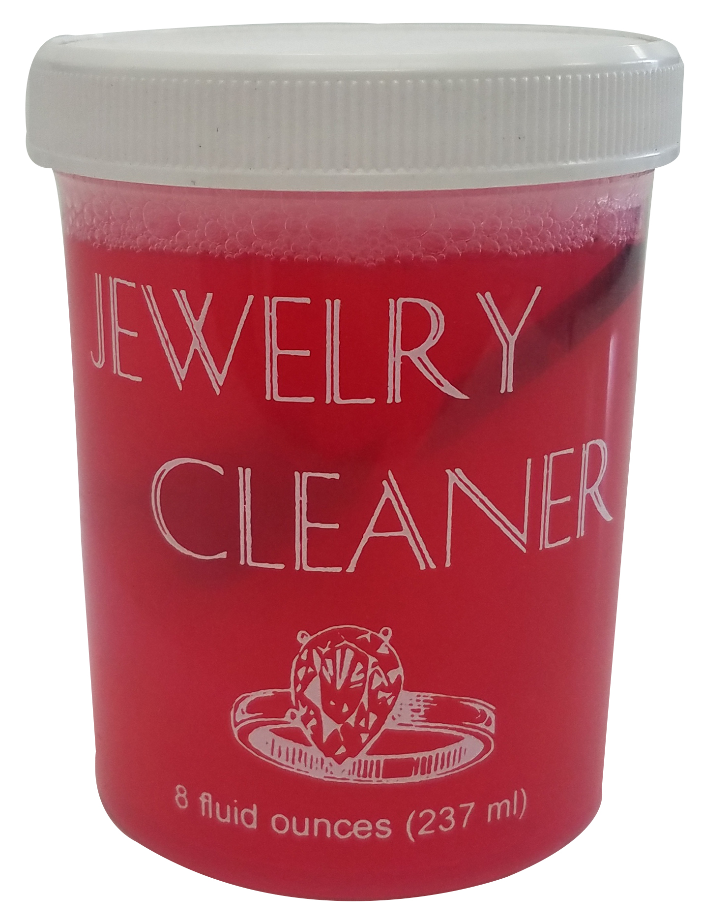 HOME JEWELRY CLEANER/RED 8 ounces with basket & brush - Click Image to Close