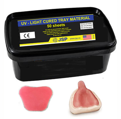 Light Cure Custom Tray Material, Pink, 50/pk. 1.6mm Thick, Ready to use
